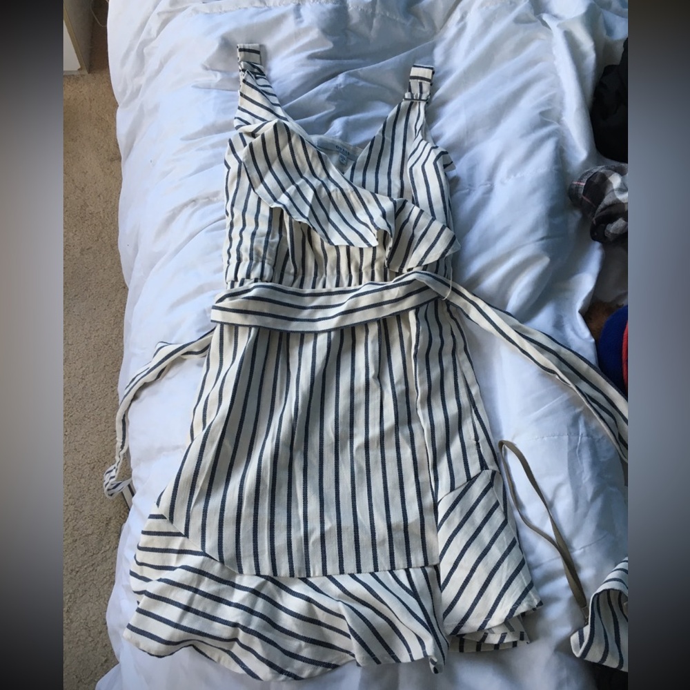 Guess Summer Dress ivory with navy stripes